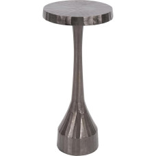 Howard Elliot Martini Table Round Candle Holder Cocktail Home Decor Pedestal Side Table for Small Spaces and Living Room Aluminum Graphite (9 x 9 x 20 tolli)