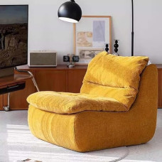 Mugav kollane kaminatool, täiskompressioonivaht, pehme mokkamatt eemaldatav pestav kate Laisk põrandasuvila diivan, Bean Bag diivan elutuppa ja magamistuppa, 100 x 80 x 72 cm, 100 x 80 x 72 cm