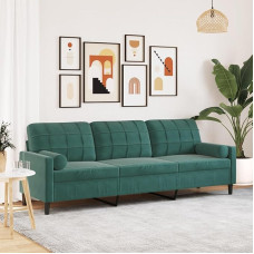 Homgoday 3-Sitzer-Sofa Dunkelgrün, Samt, mit Zierkissen - Komfortabel & Stabil Model3278241