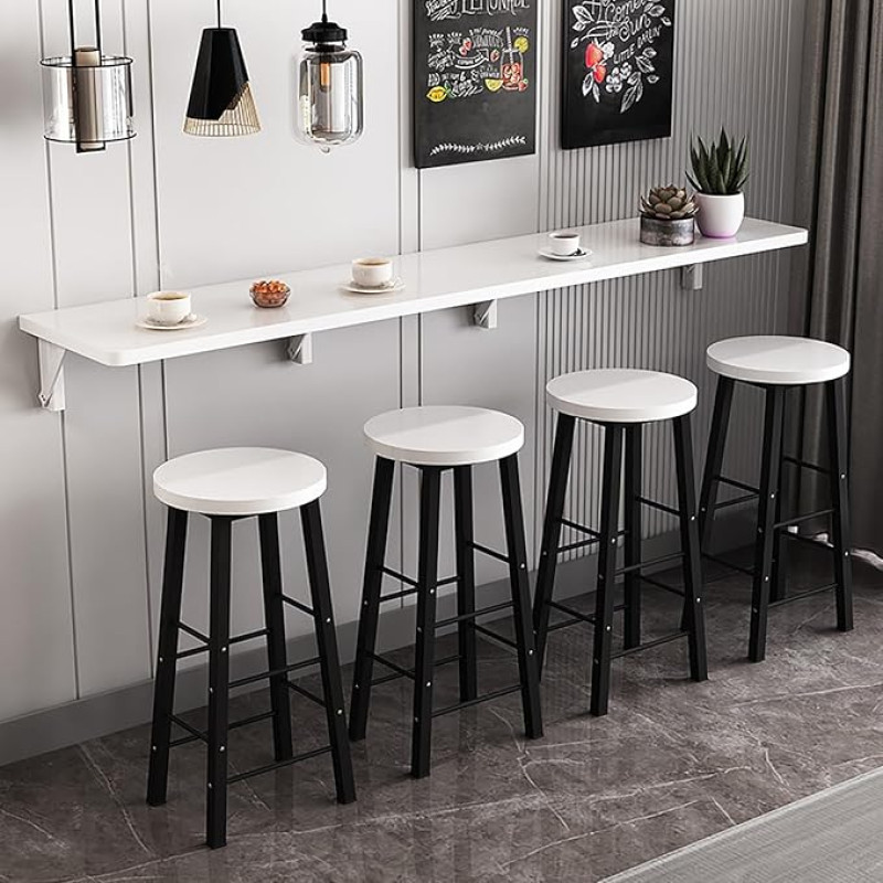 ZEQFEMKL seinale paigaldatud kokkupandav laud piimatee kauplustele ja söögitubadele köögis Pikk ja kitsas kokkupandav puidust baarilaua laud