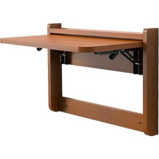 Massivholztisch Klappbarer Wandtisch, Wandklapptisch, Multifunktionsschreibtisch, Klappstärke 6 cm, mit 2 klappbaren Regalhalterungen, Wasserdichten Dichtungskanten, abgerundeten Ecken Siche