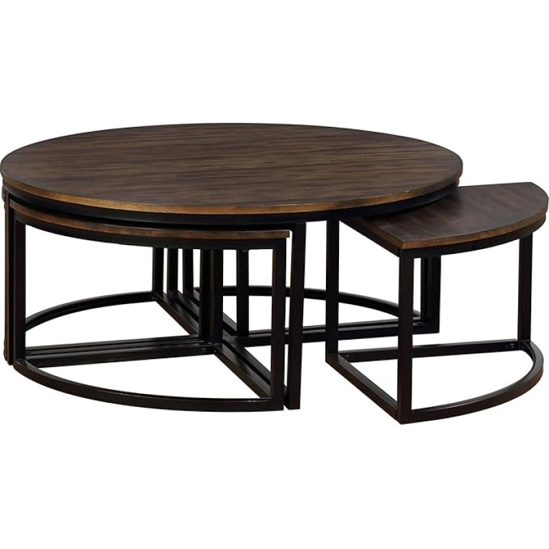 Alaterre Furniture Arcadia ANAR1275 42-tolline ümmargune akaatsia küljelaud, mocca