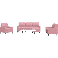 Homgoday Rosa Samtsofa 2+3 Sitze & Hocker, Komfort Polster, Metallgestell - Wohnzimmer Design Model3278364