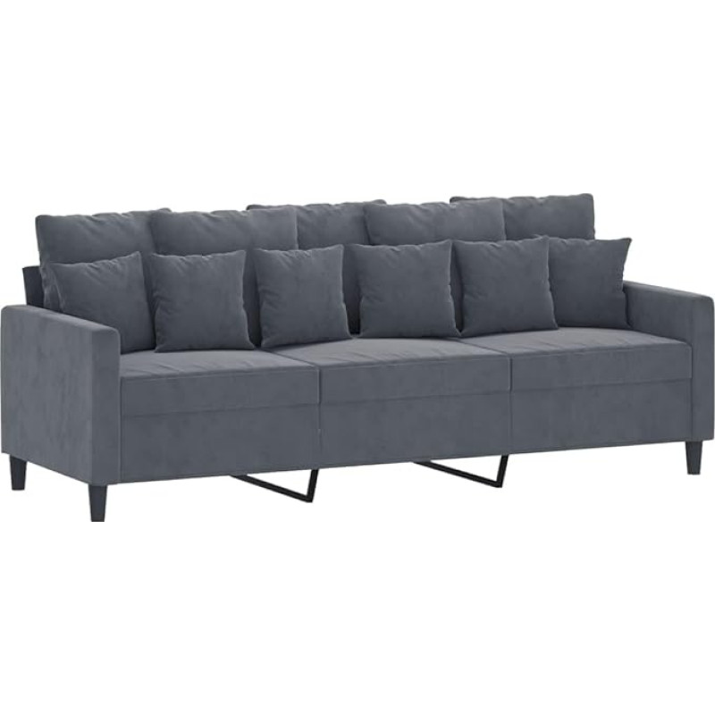 Bigsofa Recamiere diivanvoodi Lounge diivan - 3-kohaline diivan tumehall 180 cm Velvet magamistuppa kontorisse puhkeruumi istumisruumi
