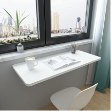 Weiß Wand klappbarer Schreibtisch Tisch für Zuhause Büro, Waschküche, Garage und andere Klappwerkbank für Arbeitszimmer oder Küche, erhältlich in den Größen 60 x 30 cm, 80 x 40 cm ja 90 x 30 cm.