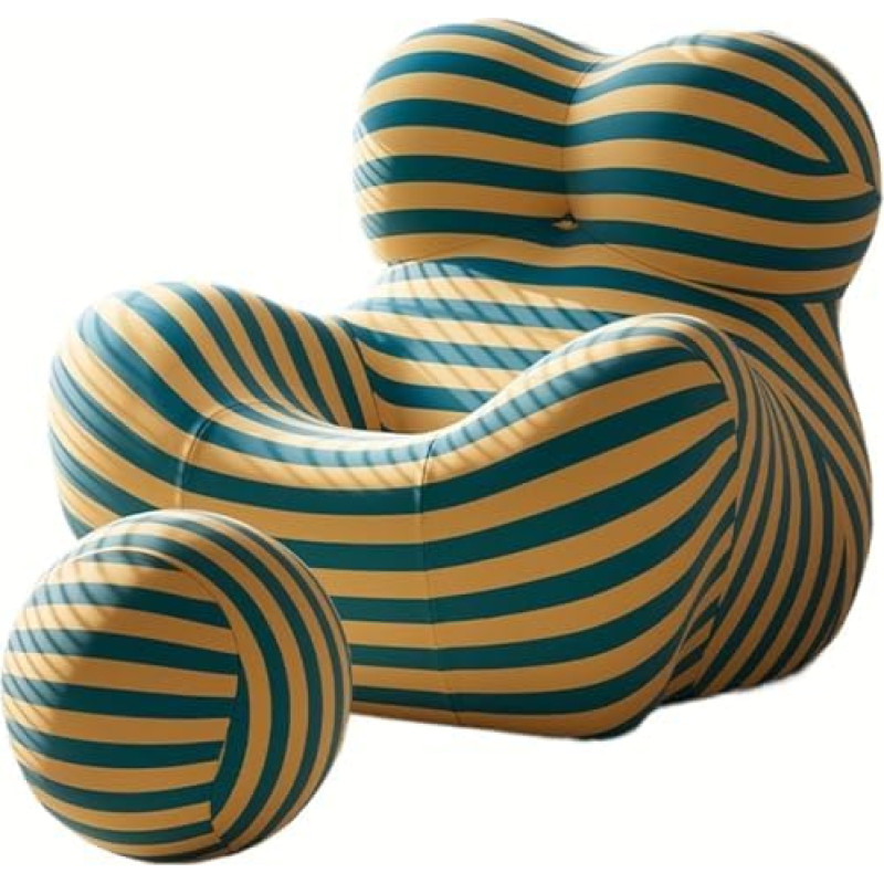 Ema omaksvõtt tooli vaba aja diivan tool ja jalatugi lamades diivan kvalitatiivne käsn laisk diivan (triibud) (värv : B, suurus : 30 * 28 tolli)