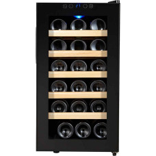 MOLVUS Drinks Refrigerator, Wine Cooler for 18 Bottles, Mini Bar Fridge with Glass Door, Small Fridge with Adjustable Shelves, Vertical Wine/Drink Cooler for Table Top