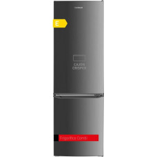 Corbero - Static Combination Fridge 262 L | CCH1824EX | Colour Stainless Steel | LED Light | Crisper | Glass Shelves | Egg Cup | 40 dB | Energy Efficiency E, Silver