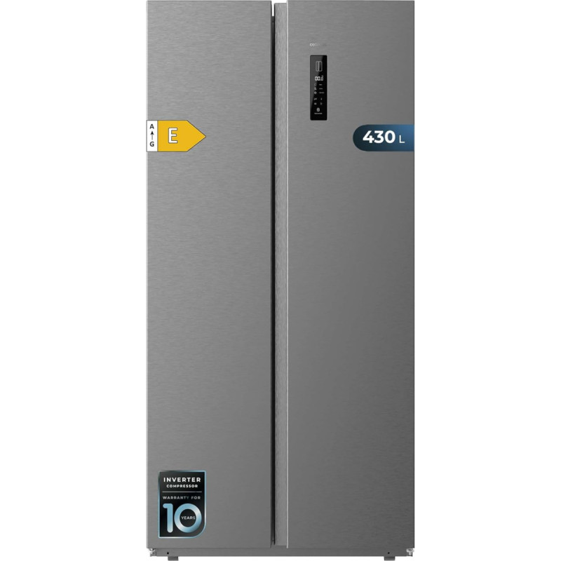 Cecotec Frigorífico Americano 2 Puertas Bolero CoolMarket SBS 430 Dark E. Side by Side de 430 L, Altura 176 cm and 84 cm Ancho, Sistema Multi Air Flow, Total No Frost, Motor Inverter Plus