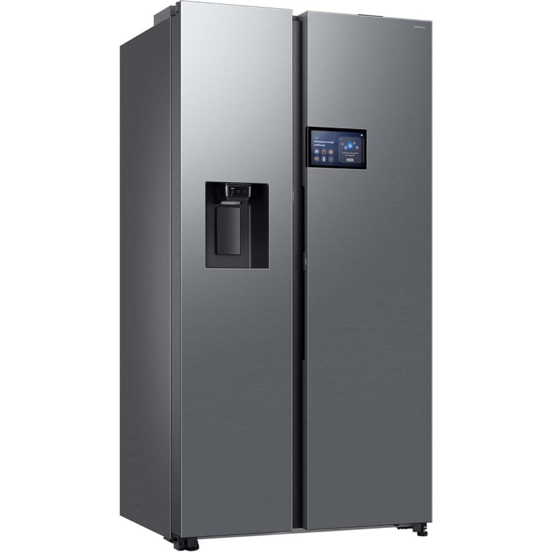 Samsung RS90F65EDTEF Side-by-Side Fridge-Freezer, AI Fridge with Freezer, 178 cm, 621 L, Ice/Water Dispenser with Water Tank, AI Home, Voice Control, Stainless Steel Look