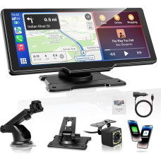 Carpeer CarPlay & Android Car Display autostereo, autokuvar, 10,26-tolline IPS puuteekraan, digitaalne vastuvõtja 1080p tagantvaate kaameraga, Super Link, GPS navigatsioon, S1ri, Bluetooth audio, FM, AUX