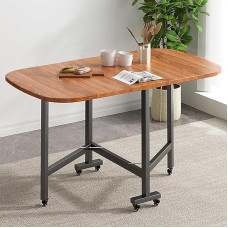 Klappbarer Esstisch mit 6 Rollen, platzsparend, stilvoll und praktiliselt Zuhause, Küche und Esszimmer jaoks, perfekt für kleine Räume und moderne Dekoration