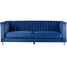 Beliani Classic Velvet diivan 3-kohaline tikitud kangas Modern Design Cobalt Blue Arvika