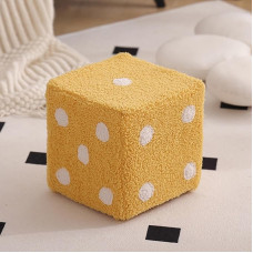 Multifunktsionaalne kokkupandav laud, Faux lambavillast kuubikuubik, ruudukujuline kuubikuubik, multifunktsionaalne pehmete pehmete jalgadega karikatuur, loominguline kuubikuubik koju, elutuppa, magamistuppa (kollane,7
