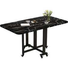 Väljatõmmatav kaasaegne söögilaud 4 inimesele Ruumisäästlik kokkuklapitav köögisaar ratastel Mitmekülgne must mööbel köögi magamistuppa elutuppa 120x80cm