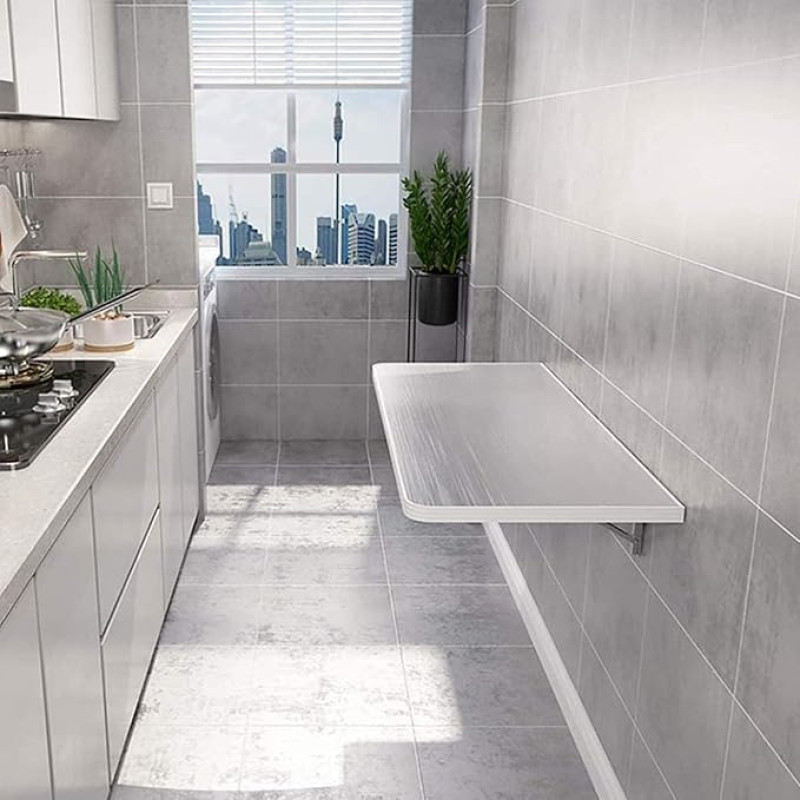 Computer-Arbeitsplätze Klapptisch aus Edelstahl 304, an der Wand montierte klappbare Esstische, platzsparender seitlich hängender Tisch für Arbeitszimmer, Schlafzimmer, Badezimmer või Balko