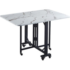 GODFSAHG kokkupandav laud Kaasaskantavad söögilauad Kokkupandav teisaldatav kokkupandav köögilaud liikuvate ratastega Ruumisäästlik kokkupandav söögilaud 4-6 inimesele Metallist jalad (