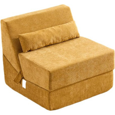 Üksik kokkupandav diivan - Väike magamisdiivan Modulaarne disain Kangasist ruumi kokkuhoidev ilma kokkupanekuta väikestele korteritele Turmeric 29,5 x 29,9 x 25,9 tolli
