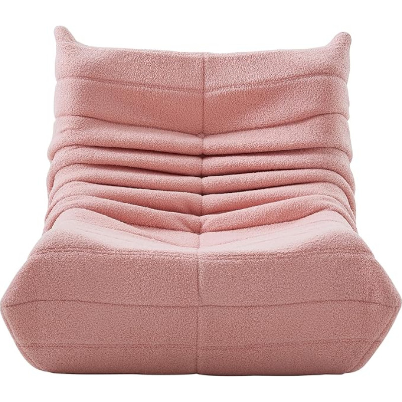 Bean Bag diivan, diivan tool, põrandal diivan Runner, diivanid põrandal koos seljatoega, Single diivan, Puff tool, Meditatsioonitool koos seljatoega, Bean Bag elutuppa, magamistuppa, kontorisse, lugemistool (roosa)
