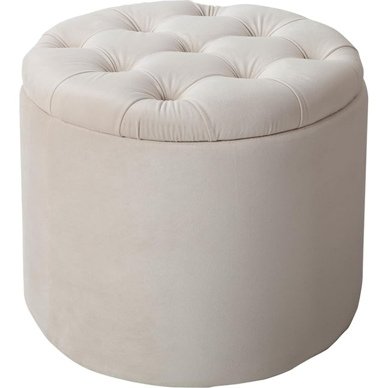 Riess Ambiente Elegantne stool Modern Baroque 50 cm Beež sametist sametist kohvilaud Korvipoolne stool