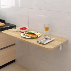 Faltbarer Wandtisch, 101,6 x 40,6 cm, Walnussholz, schwebender Schreibtisch, Wäscheregal, platzsparender hängender Computer-Arbeitsplatz für kleine Räume, vielseitige Wand-Schreibtisch-Lösung