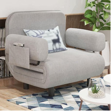 Kokkupandav diivanvoodi reguleeritava seljatoega ja padjaga, 3-in-1 konverteeritav ühekohaline diivanvoodi tool koos polsterdatud istmega, diivanitool kodukontorisse