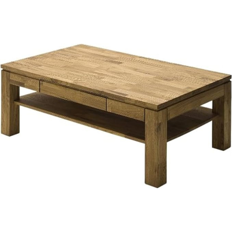 Robas Lund Julian kohvilaud 1 lauaplaat ja sahtlid 115 cm x 70 cm x 45 cm, täispuit, tammepuust, 110 / 45 / 70 cm