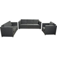 Eleganz 3-osaline kangast diivanikomplekt tumehallis - moodulitena kasutatav elutoa komplekt väikestesse ruumidesse, vastupidav ja mugav - ideaalne kaasaegsetesse kodudesse