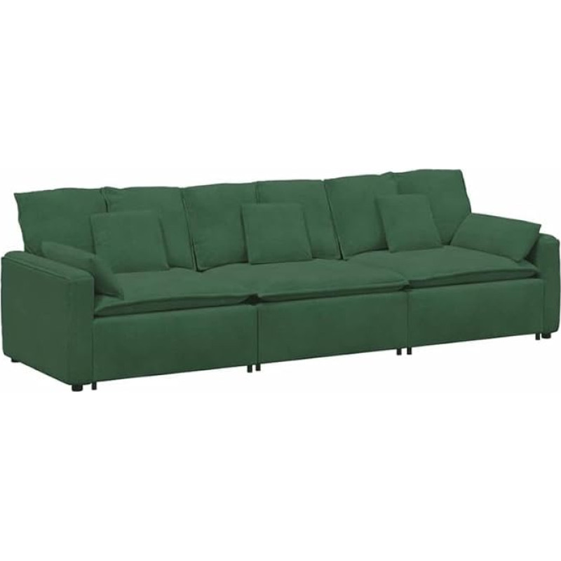 Eleganz Modulares Sofa mit Kissen Dschungelgrün - Futon für Wohnzimmer oder Büro, platzsparend & flexible, Bequeme Sitzlösung für kleine Räume
