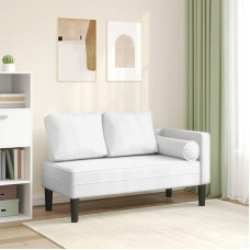 INLIFE Chaiselongue mit Kissen Weiß Kunstleder,Möbel,Stühle,Chaiselongues,Weiß,17.65 KG,4007564
