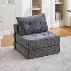 Põrandadiivan koos pehmendusega, 2-in-1 kokkupandav diivanvoodi koos unefunktsiooniga, kokkupandav madrats koos seljatoega, kaasaskantav kokkupandav diivan elutuppa, magamistuppa (hall)