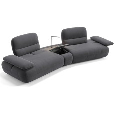sofanella Dubai riidest diivan keskkonsooliga, disainersohva, Itaalia disain, kvaliteetne riidest diivan, lõõgastava istme reguleerimise võimalus, tumehall, S: 320 laius x 116 sügavus.