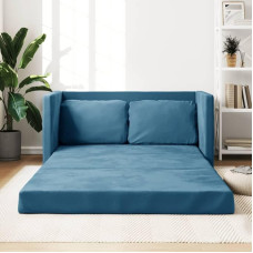 Tidyard Põrandadiivan, kokkupandav põrandavoodi diivan magamisfunktsiooniga, metallist raamiga diivanvoodi, kokkupandav diivanvoodi elutuppa, magamistuppa, sinine, 122 x 204 x 55 cm, sametne