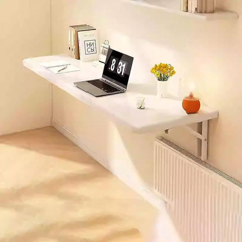 Klapptisch Platzsparender, faltbarer Küchentisch zur Wandmontage. Vielseitiger schwebender Schreibtisch für Esszimmer, Arbeitszimmer, Büro, Waschküche und Schlafzimmer. Praktisches Klappdesi