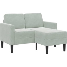 2-kohaline diivan L-kujuline helehall 125cm sametiga