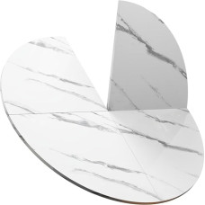 Suur ümmargune kokkupandav lauaplaat 150cm läbimõõduga pikendatav puidust lauaplaat 4-punktiline kokkupandav disain ruumi säästev lahendus koju, restoranidesse, hotellidesse, valge värvus