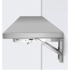 Klapptisch aus Edelstahl - Wandmontiertes Tropfenblatt-Design für platzsparende Aufbewahrung in Waschküche oder Heimbüro, moderner Klapptisch, einfach zu installieren und zu verwenden