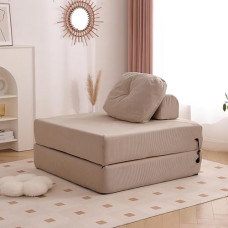 Kokkupandav diivan Diivan Memory Foam koos padjaga Magamistool Lazy Couch Triple Futon Convertible Guest Beds Washable Cover Khaki 80cm