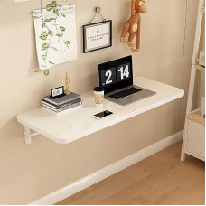 Klappbarer Tisch zur Wandmontage, für Küche, Esszimmer, Büro, Schlafzimmer, Weiß, 100 x 40 cm