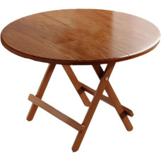 Moderner runder Esstisch aus Holz für 4 Personen mit Walnussholz-Finish, faltbarer und tragbarer Esstisch für kleine Räume, ideal für Camping und Außenbereich, 100 x 75 cm