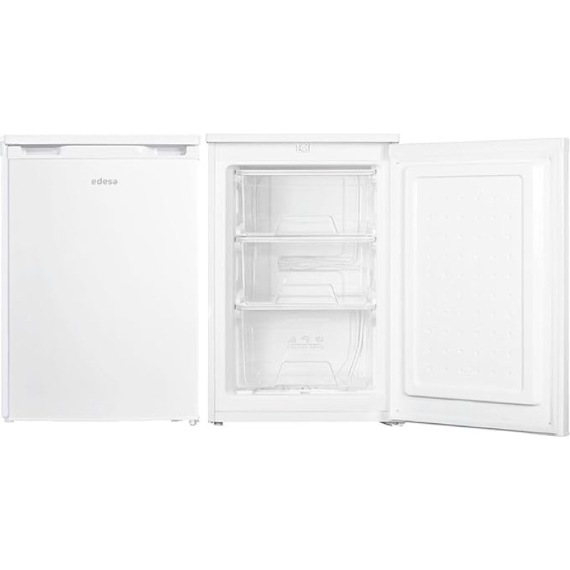 Edesa Horizontal Freezer, EZS-0813 WH/A Table-Top Refrigerator, Homogeneous Mechanical Temperature Control, 3 Drawers, Reversible Door, Integrated Handle, Width 55.3 cm, White