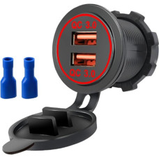 Autolaadija, Fydun Dual QC3.0 kiirlaadimine Dual USB laadimispordi toiteallikas 12/24V auto mootorratta paadi toiteallikas nagu mobiiltelefon tahvelarvutid MP3 kaamera, populaarne