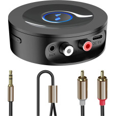 Bluetooth 5.2 vastuvõtja stereosüsteemi jaoks, AUX Bluetooth adapter Jack 3.5, kadudeta tasemel HiFi vastuvõtja kõlarite jaoks, võimendi RCA RCA pika ulatusega, HD audio, madal latentsus