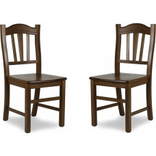 LIBEROSHOPPING.eu - LA TUA CASA IN UN CLIK Silvana täispuidust tool puidust istmega komplekt 2 (komplekt 2, pähkelpuu)