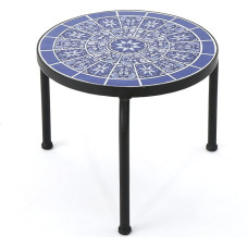 Christopher Knight Home väljas kiltkivist ümmargune küljelaud