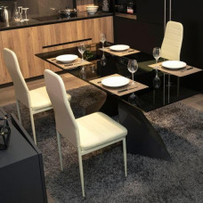 Beež pehmendusega söögi- või köögitoolid seljatoega (beež, 8)