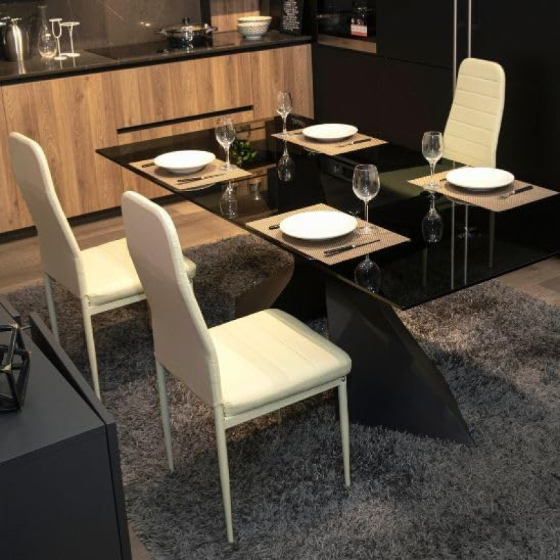 Beež pehmendusega söögi- või köögitoolid seljatoega (beež, 8)