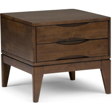 Simpli Home 3AXCHRP-02 Harper massiivne lehtpuu 22-tolline ruudukujuline keskse sajandi modernne küljelaud, pähklipuu pruun