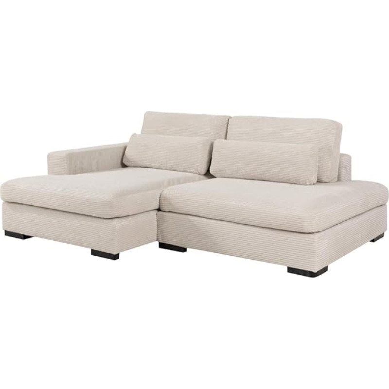 Vente-unique - Magamisfunktsiooniga nurgadiivan - vasakpoolne nurk - nöör - beež - SELIORA