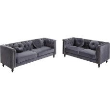 Vente-unique - Diivanikomplekt 3+2 - Samet - Antratsiit - Turner